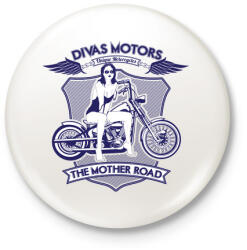 printfashion Motoros díva - Kitűző, hűtőmágnes - Fehér (3074382)