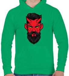 printfashion Hipszter sátán - Férfi kapucnis pulóver - Zöld (1067882)