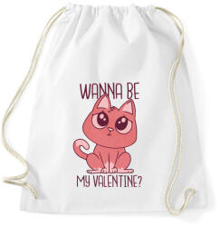 printfashion Cica - Wanna be my Valentine - Sportzsák, Tornazsák - Fehér (4304378)