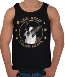 printfashion Boston terrier - Legjobb barát - Férfi atléta - Fekete (7175321)