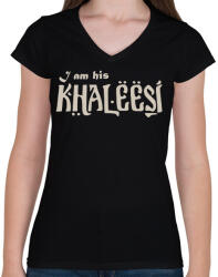 printfashion Khaleesi páros póló - Női V-nyakú póló - Fekete (2195107)