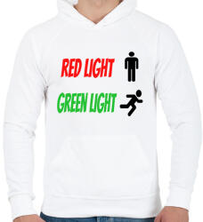 printfashion Red light - Green light - Férfi kapucnis pulóver - Fehér (5477799)