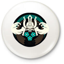 printfashion Samurai logo - Kitűző, hűtőmágnes - Fehér (3087836)