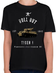 printfashion ROLLE OUT TIGER I - Gyerek póló - Fekete (1935031)