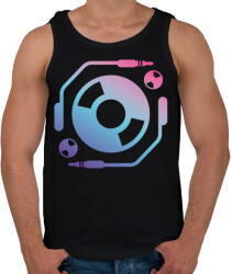 printfashion Techno - Lemezlovas - Férfi atléta - Fekete (6579485)