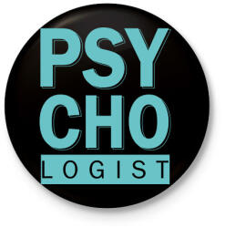 printfashion Psycho-logist - Kitűző, hűtőmágnes - Fekete (11635067)