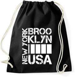 printfashion New York Brooklyn USA - Sportzsák, Tornazsák - Fekete (4381005)