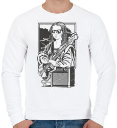 printfashion Mona Lisa gitáros - Férfi pulóver - Fehér (15679000)