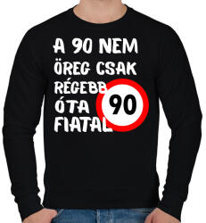 printfashion 90 éves (fehér) - Férfi pulóver - Fekete (16135329)