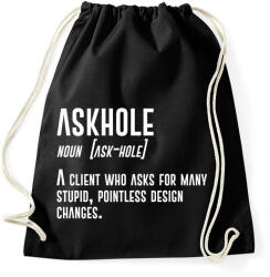 printfashion Askhole - Graphic Designer - Sportzsák, Tornazsák - Fekete (7255927)