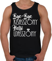 printfashion Bye-bye kisasszony, helló újasszony - Férfi atléta - Fekete (12039203)