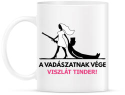 printfashion Leánybúcsú - A vadászatnak vége, viszlát tinder! - Bögre - Fehér (6279063)