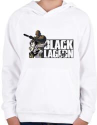 printfashion Black Lagoon - Gyerek kapucnis pulóver - Fehér (2859236)