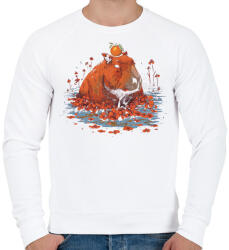 printfashion Capybara - Férfi pulóver - Fehér (13587384)