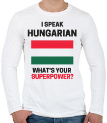 printfashion Magyar szupererő - Férfi hosszú ujjú póló - Fehér (1853768)