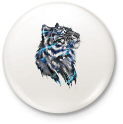 printfashion Tigris - Kitűző, hűtőmágnes - Fehér (3078014)