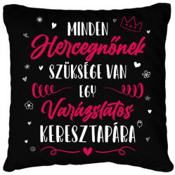 printfashion Minden Hercegnőnek - Keresztapa - Párnahuzat, Díszpárnahuzat - Fekete (12687899)