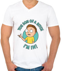 printfashion Benne vagyok! - Férfi V-nyakú póló - Fehér (2260595)