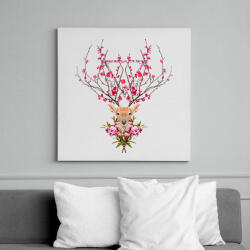 printfashion Spring deer - Vászonkép - Fehér (6621242)