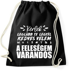 printfashion A feleségem várandós - Sportzsák, Tornazsák - Fekete (15748517)
