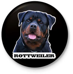 printfashion Rottweiler - Kitűző, hűtőmágnes - Fekete (11896971)