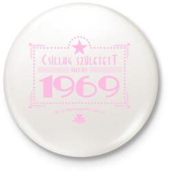 printfashion csillag-1969-pink - Kitűző, hűtőmágnes - Fehér (3076644)
