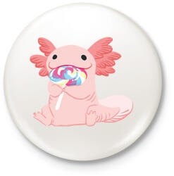 printfashion Cuki axolotl - Kitűző, hűtőmágnes - Fehér (16064065)