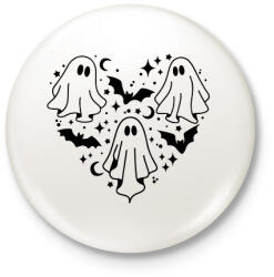 printfashion Szellem szív - Kitűző, hűtőmágnes - Fehér (14679431)