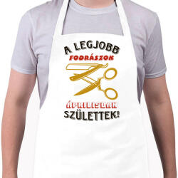 printfashion Fodrász szülinapja április színes - Kötény - Fehér (5490843)