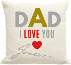 printfashion dad i love you - Párnahuzat, Díszpárnahuzat - Lenvászon (2598575)