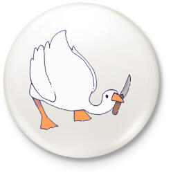 printfashion Liba késsel - Kitűző, hűtőmágnes - Fehér (13632785)