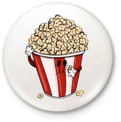 printfashion Popcorn - Kitűző, hűtőmágnes - Fehér (13026646)