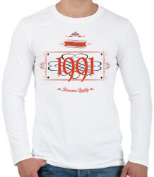 printfashion since-1991-red-black - Férfi hosszú ujjú póló - Fehér (531707)