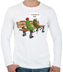 printfashion Spanok - Férfi hosszú ujjú póló - Fehér (443582)