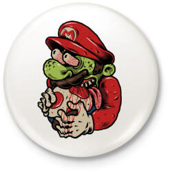 printfashion Zombi Mario - Kitűző, hűtőmágnes - Fehér (3073895)