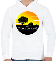 printfashion The Tractor King - Férfi kapucnis pulóver - Fehér (2663259)