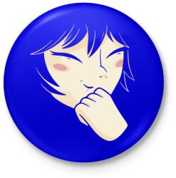 printfashion arc - stilizált - Kitűző, hűtőmágnes - Királykék (5641942)