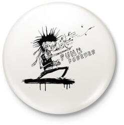 printfashion Punk forever - Kitűző, hűtőmágnes - Fehér (7668307)