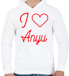 printfashion I love Anyu - Férfi kapucnis pulóver - Fehér (10539596)