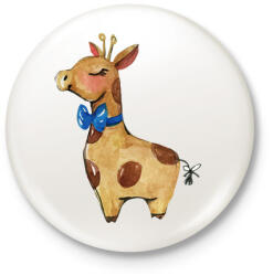 printfashion Cute Giraffe boy - Kitűző, hűtőmágnes - Fehér (3080610)