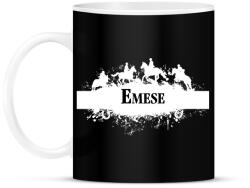 printfashion Lovas minta - Névvel, fehér - Bögre - Fekete (6325038)