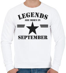 printfashion Legends are born in september - Férfi pulóver - Fehér (5172391)