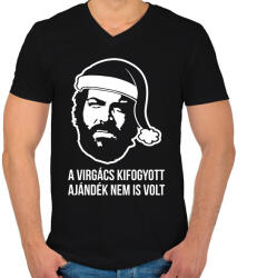 printfashion A virgács kifogyott ajándék nem is volt Bud Spencer póló - Férfi V-nyakú póló - Fekete (9386869)