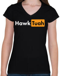 printfashion hawktuah ph - Női V-nyakú póló - Fekete (16250313)