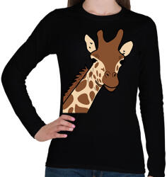 printfashion zsiráf - Női hosszú ujjú póló - Fekete (13620712)