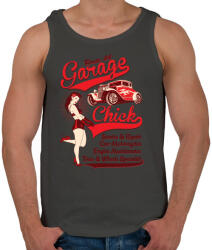 printfashion Garázs csaj - Férfi atléta - Sötétszürke (177163)