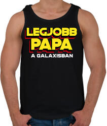 printfashion LEGJOBB PAPA A GALAXISBAN - Férfi atléta - Fekete (11570165)
