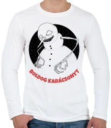 printfashion BOLDOG KARÁCSONYT - Férfi hosszú ujjú póló - Fehér (9542398)