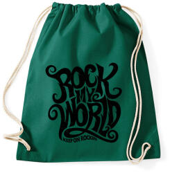 printfashion Rock my world - Sportzsák, Tornazsák - Sötétzöld (80585)