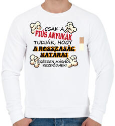 printfashion Csak a fiús anyukák tudják. . . - Férfi pulóver - Fehér (16735398)